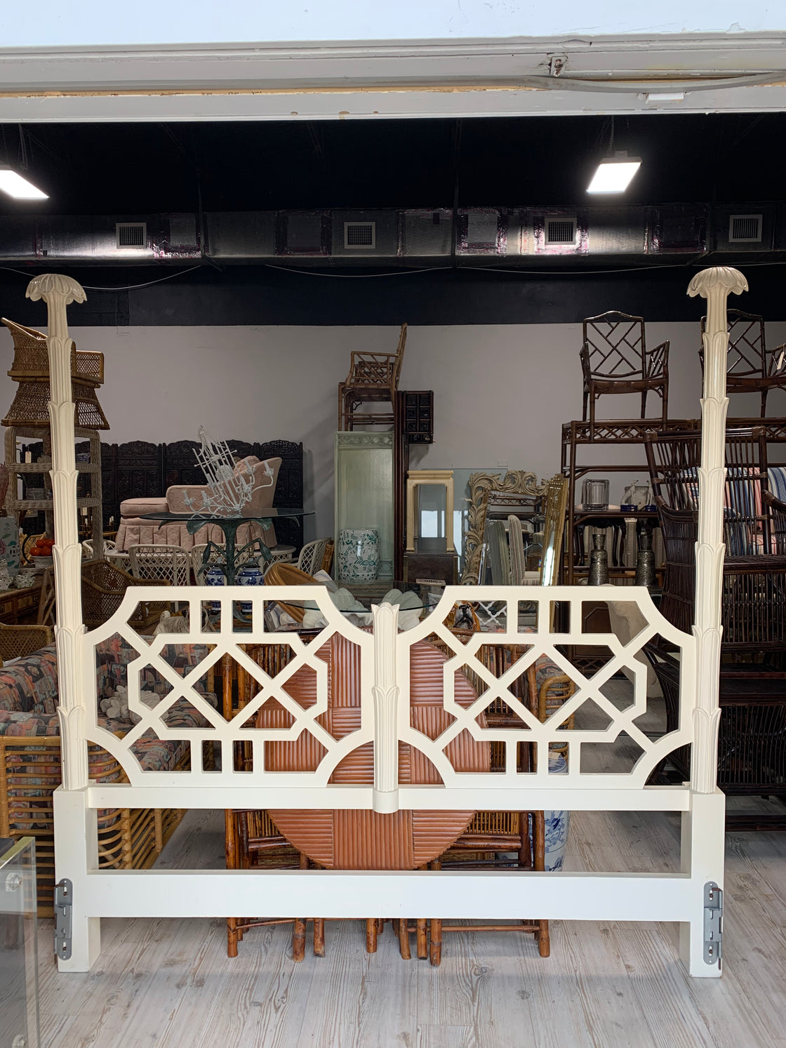 Fretwork Roche Style Palm Tree King Bed