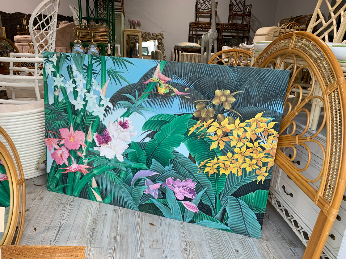 Banana Leaf, Orchid & Palm Painting