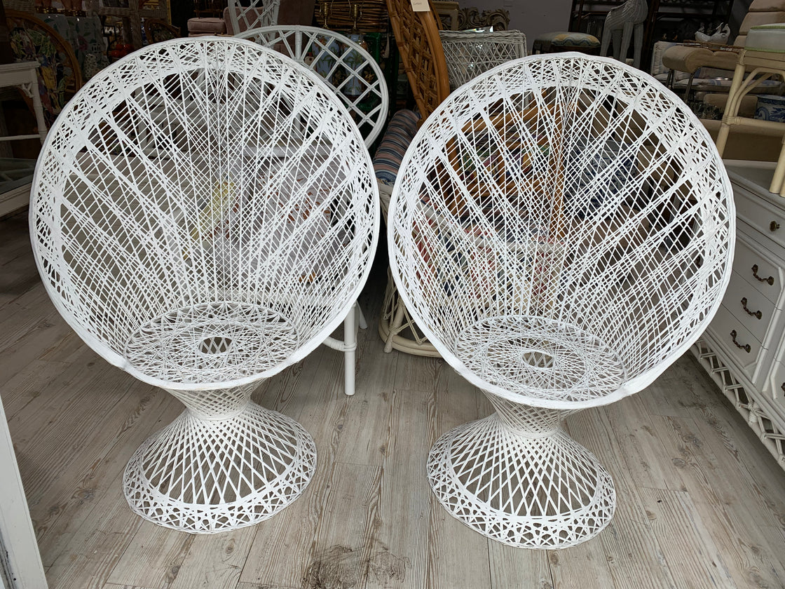 2 Pairs of Web Spun Fan Back Chairs