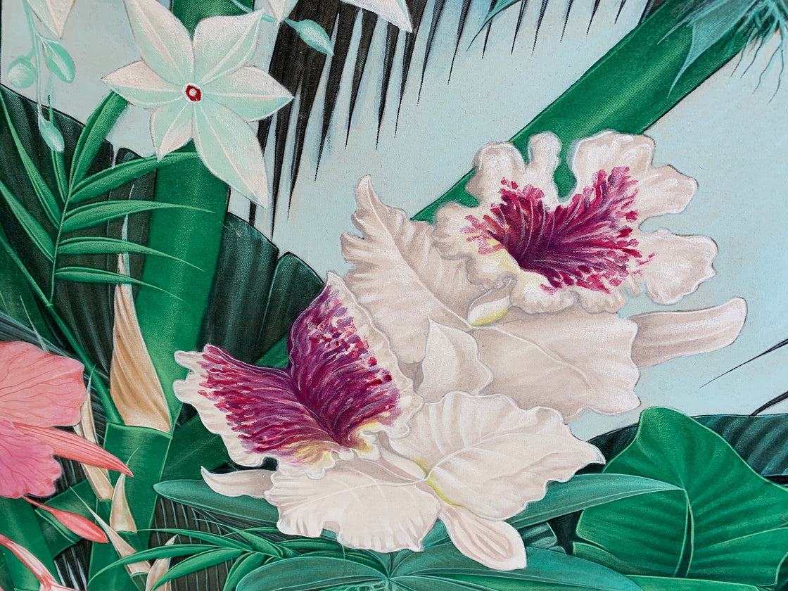 Banana Leaf, Orchid & Palm Painting .. SALE