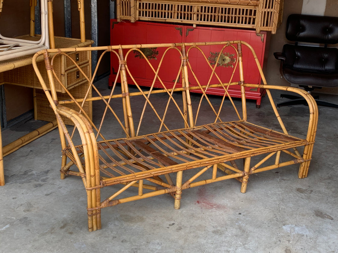 Old Florida Style Bamboo Sofa