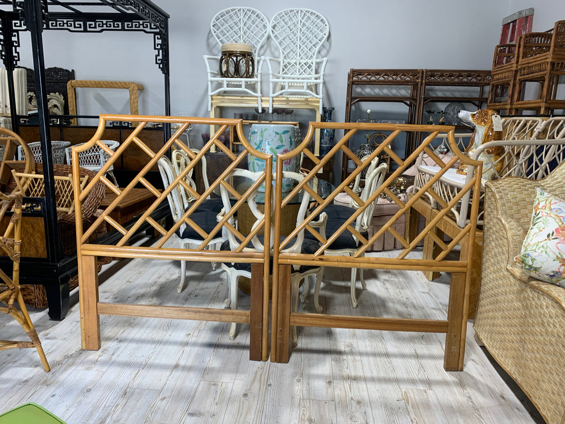 Chippendale Rattan Pagoda Twins