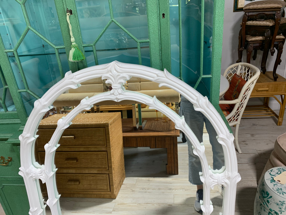Newly Lacquered Roche Style Arch Mirror