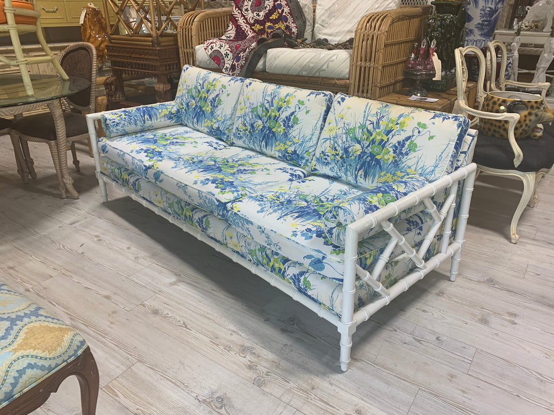 Faux Bamboo Chippendale Sofa
