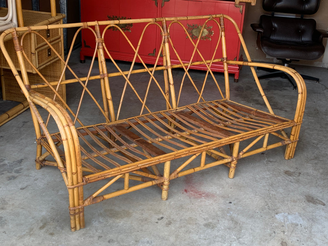 Old Florida Style Bamboo Sofa