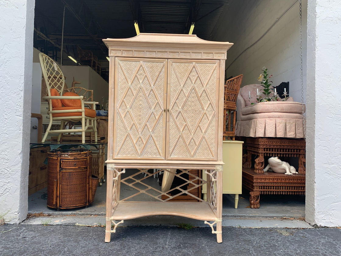 Rattan Chippendale Pagoda Cabinet
