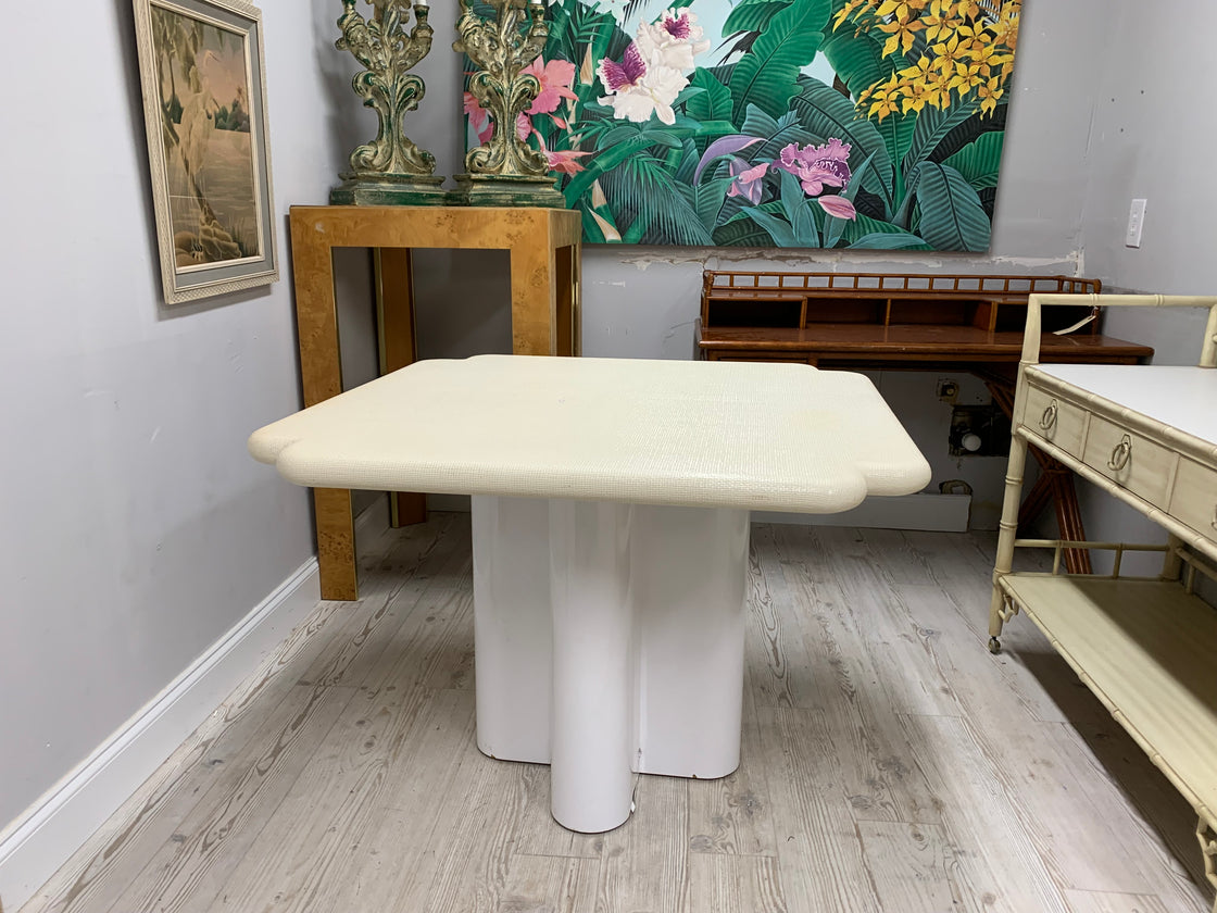 Linen Wrapped Clover Game Table