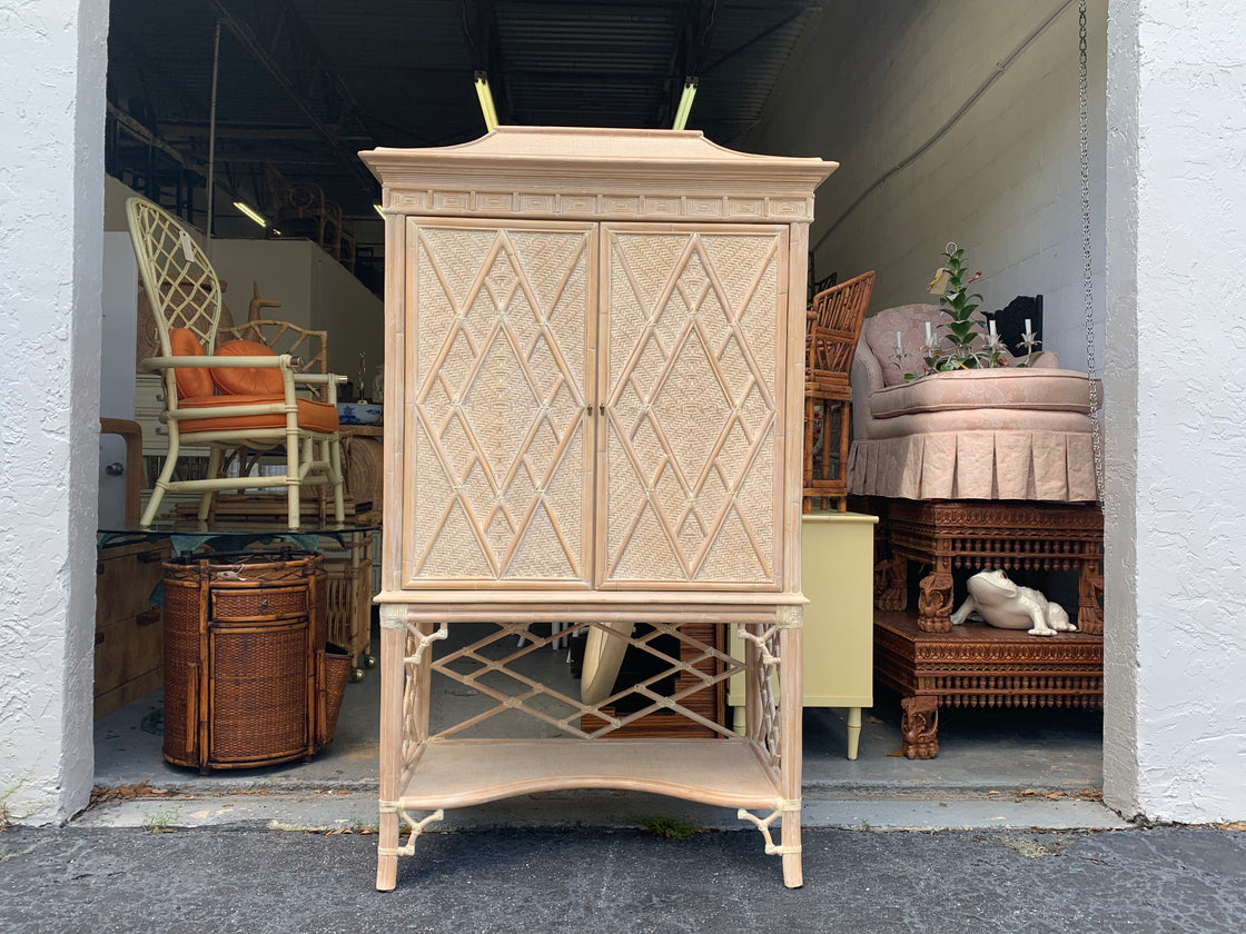 Rattan Chippendale Pagoda Cabinet