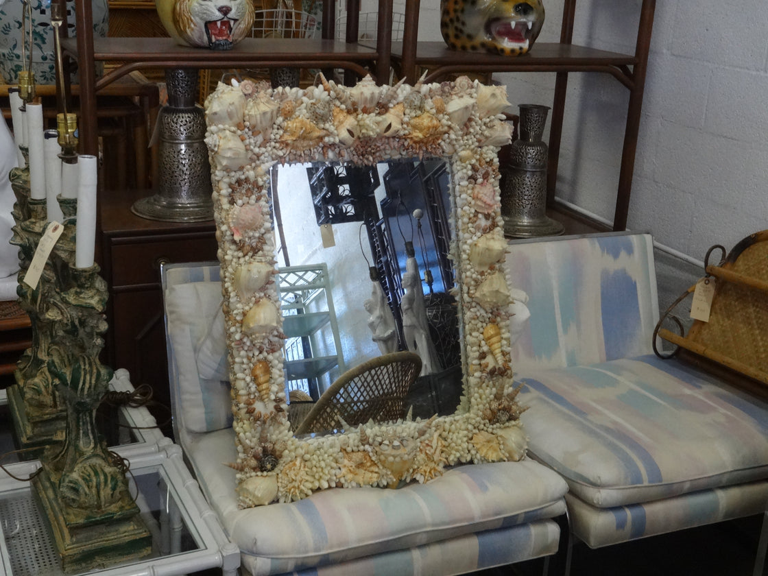 Large Shell Encrusted Mirror