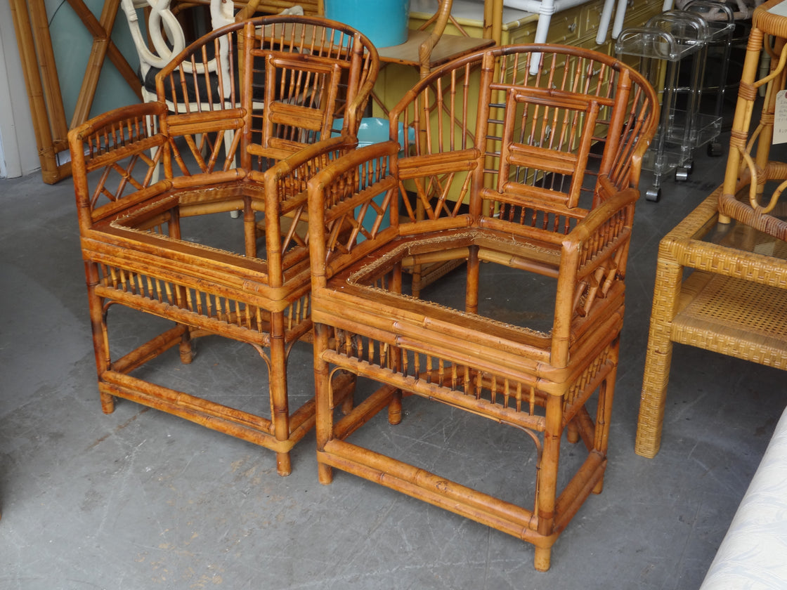 Pair of Bamboo Brighton Style Chairs