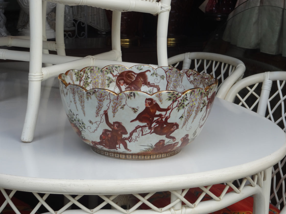 Large Charming Playful Monkey Bowl