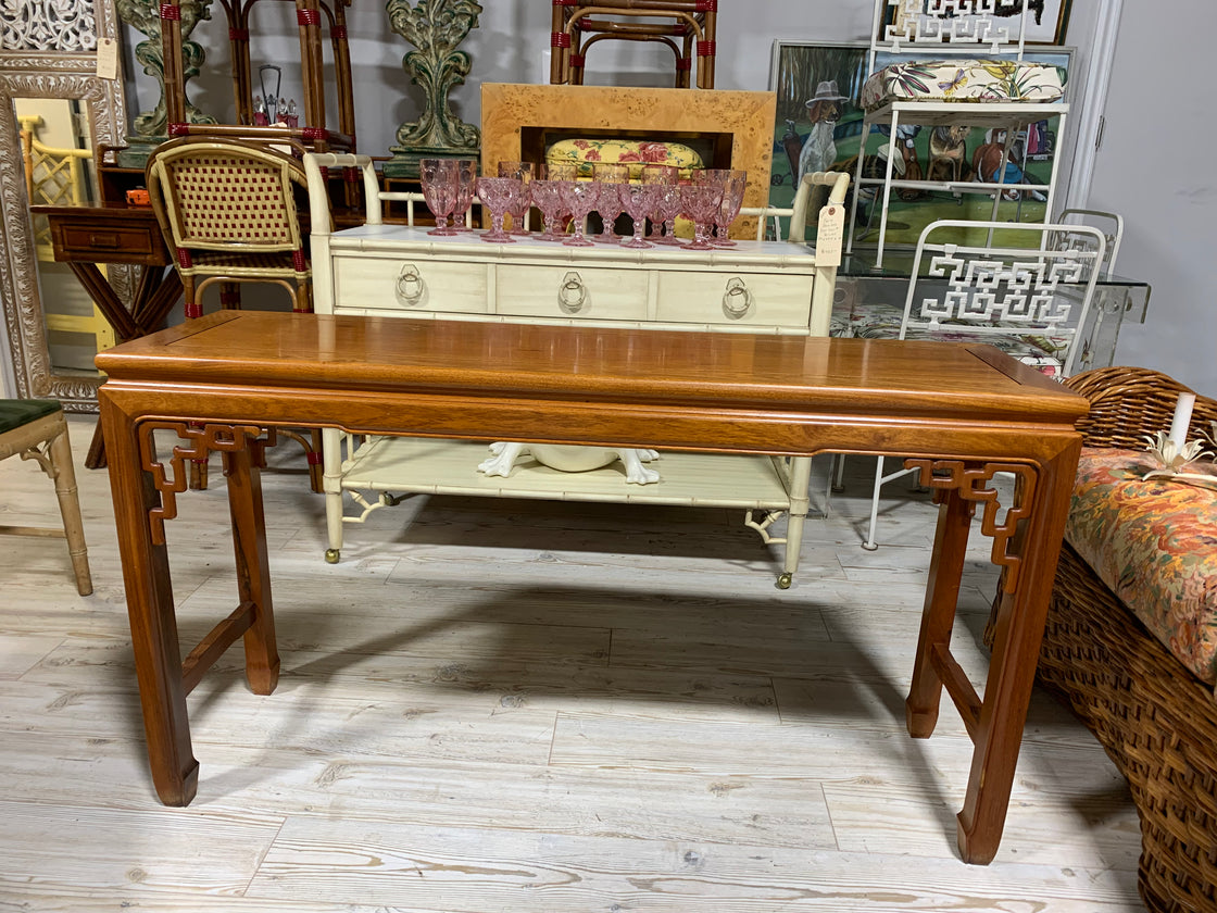 Asian Inspired Fretwork Console