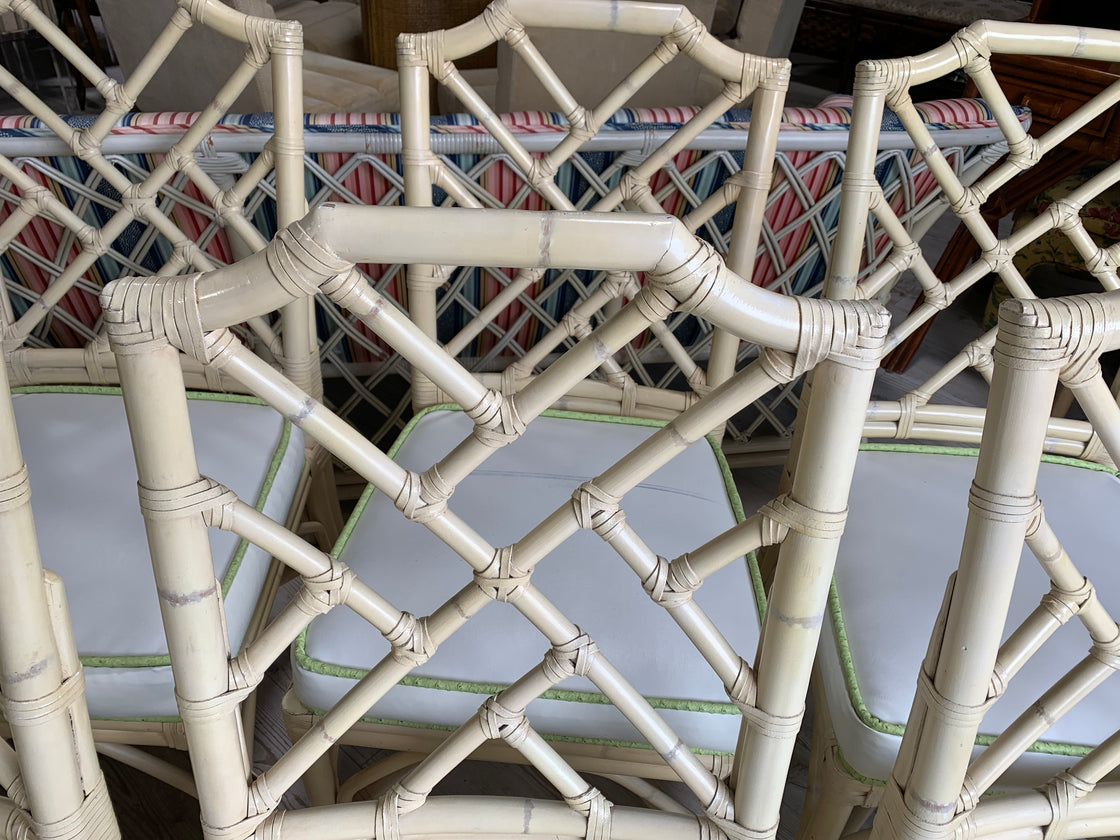 6 Palacek Rattan Chippendale Chairs