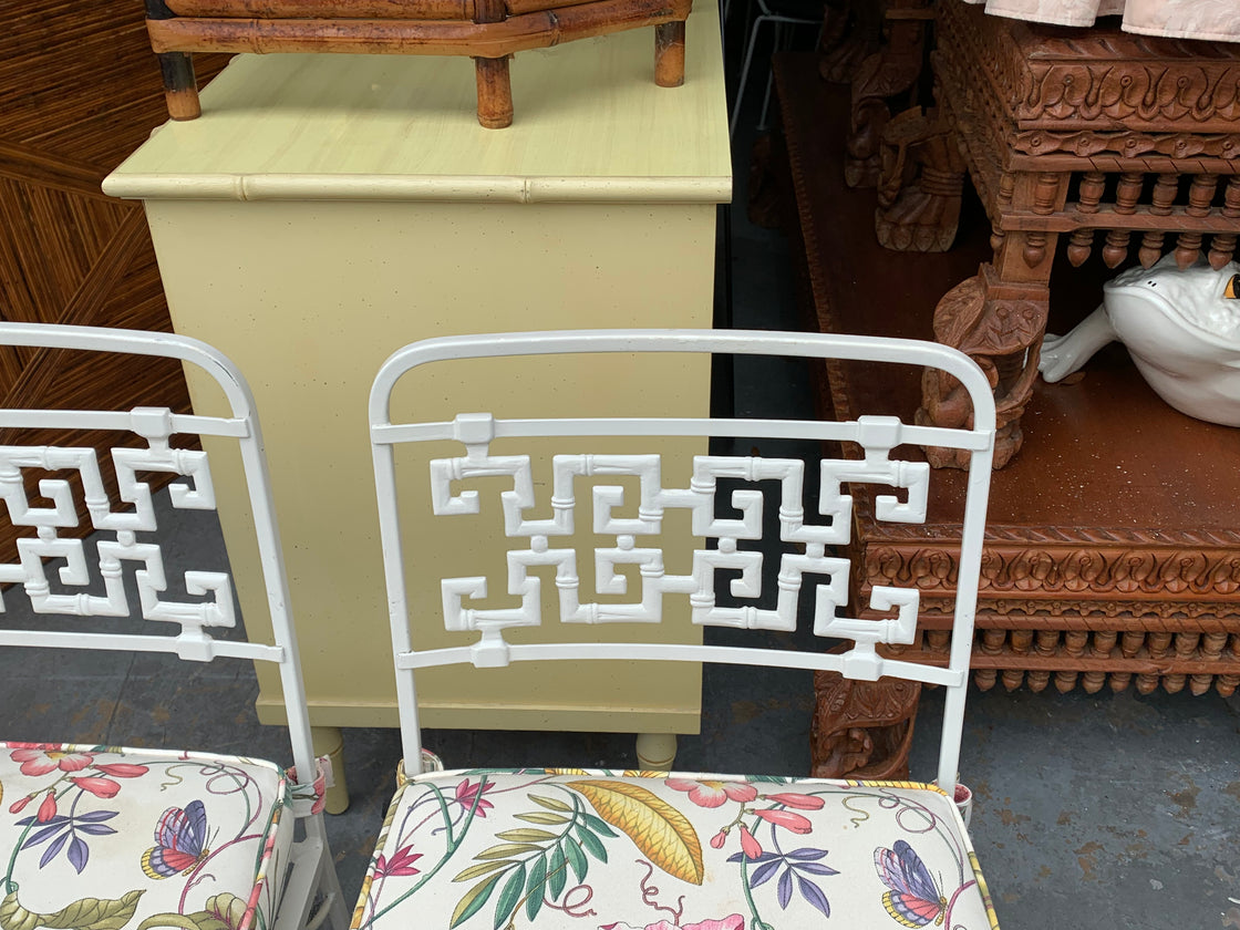 Set of 4 Faux Bamboo Greek Key Chairs