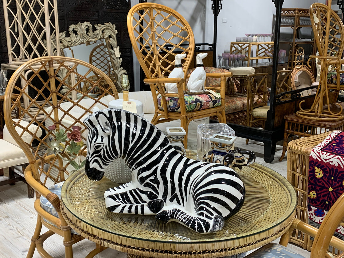 Large Charming Ceramic Zebra