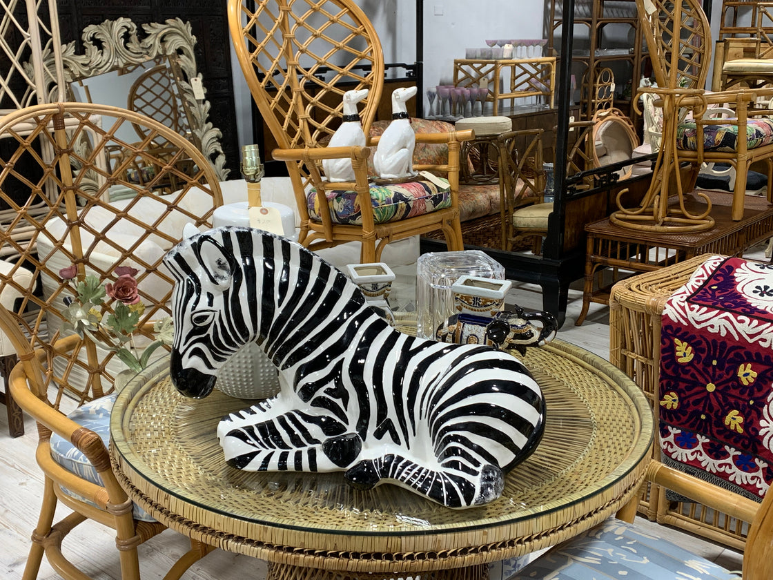 Large Charming Ceramic Zebra