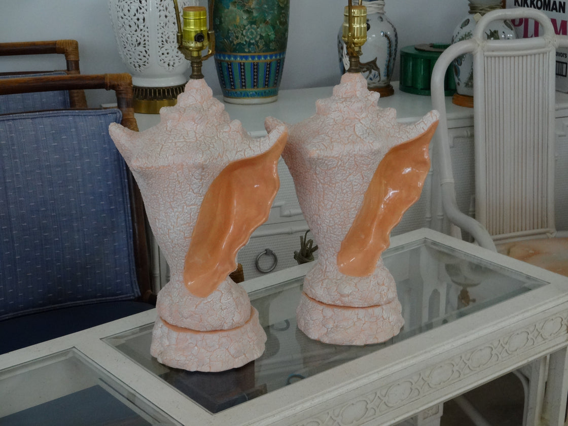 Pair of Island Chic Conch Shell Lamps