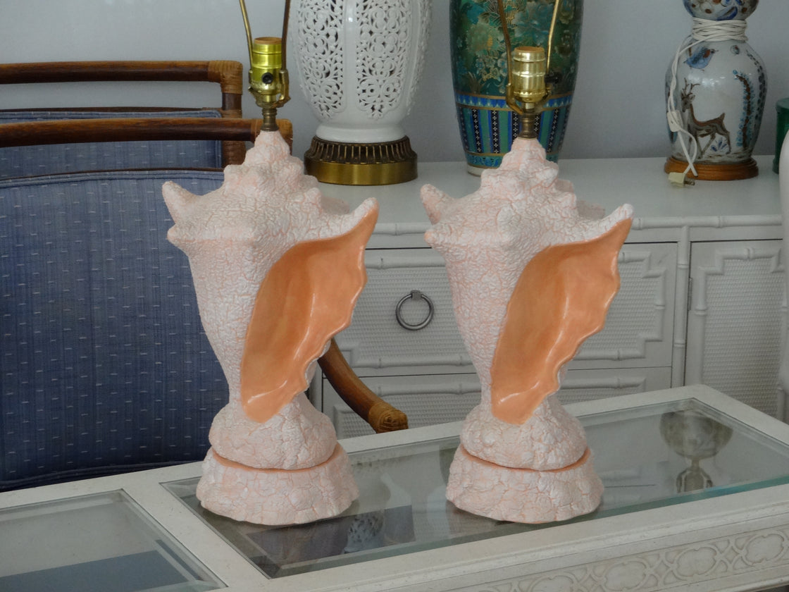 Pair of Island Chic Conch Shell Lamps