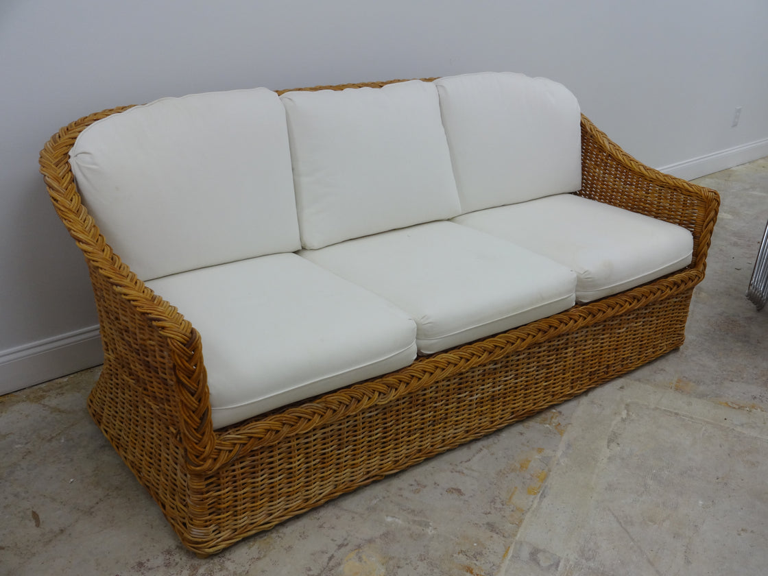 Island Style Braided Rattan Sofa