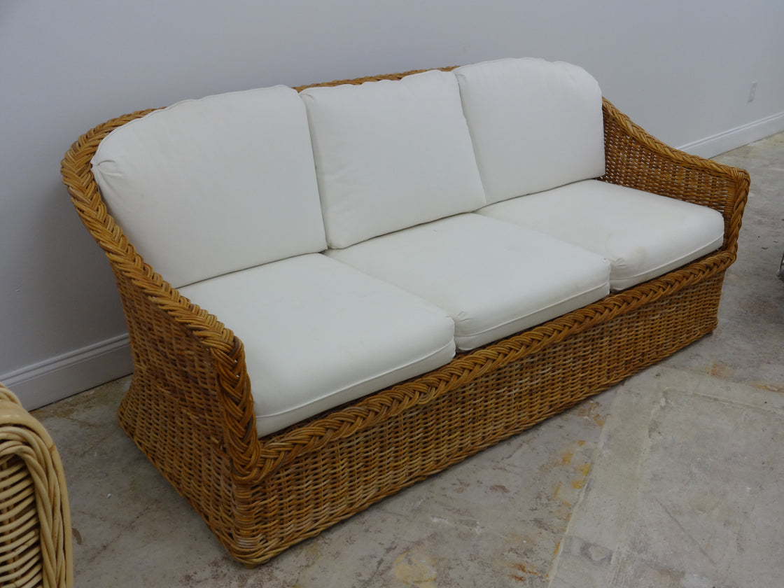Island Style Braided Rattan Sofa
