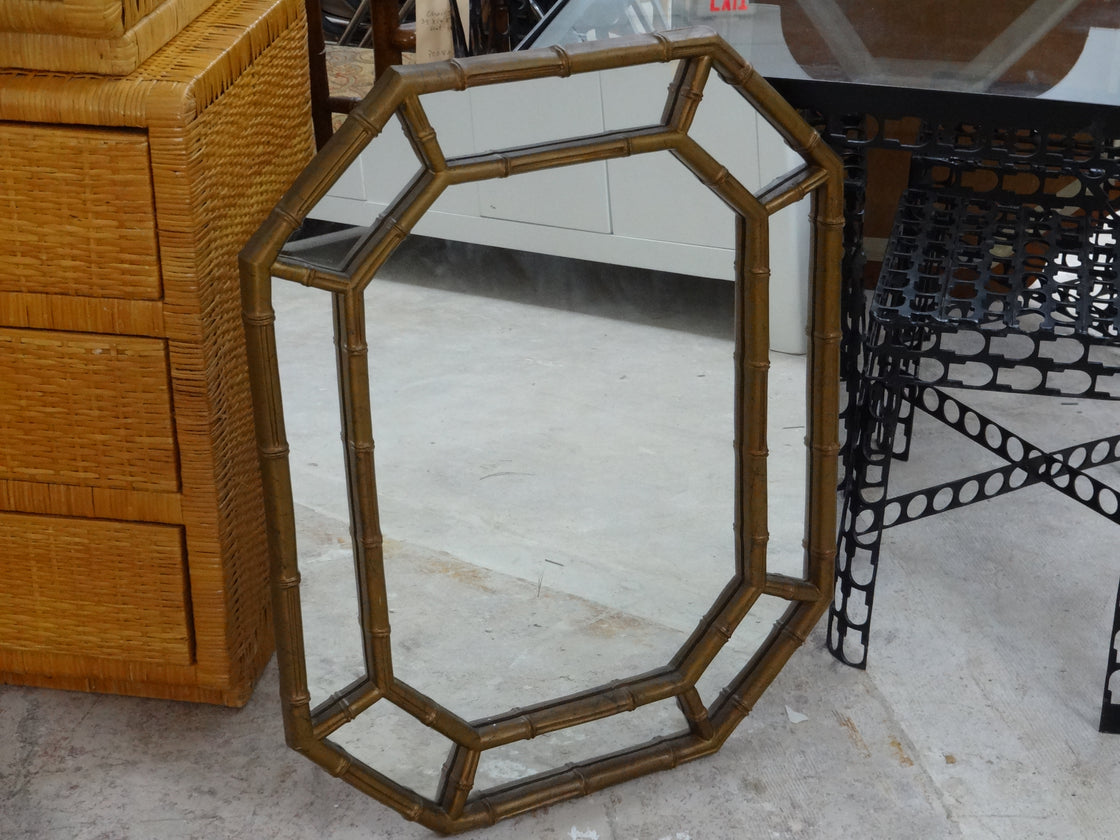 Faux Bamboo Octagon Mirror