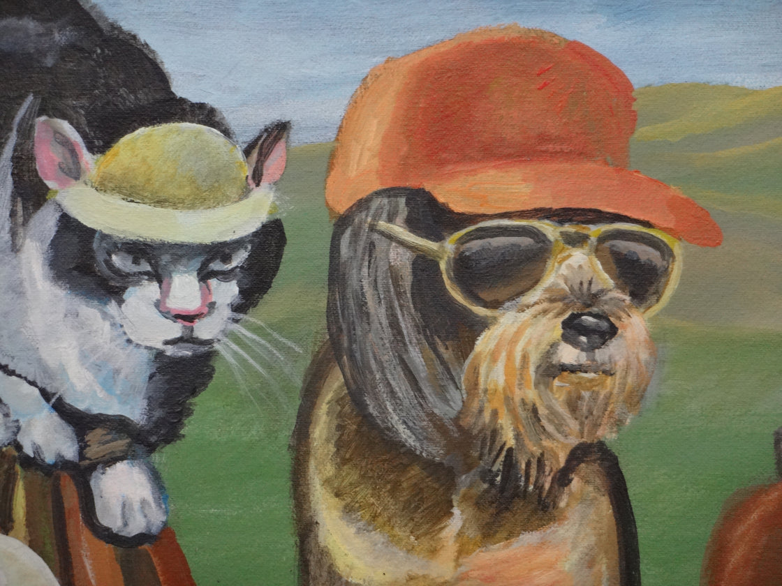 Fun Dogs & Cats Golf Day Painting ... SALE