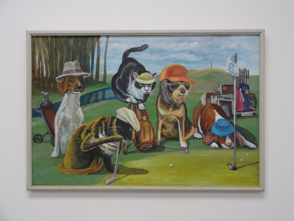 Fun Dogs & Cats Golf Day Painting