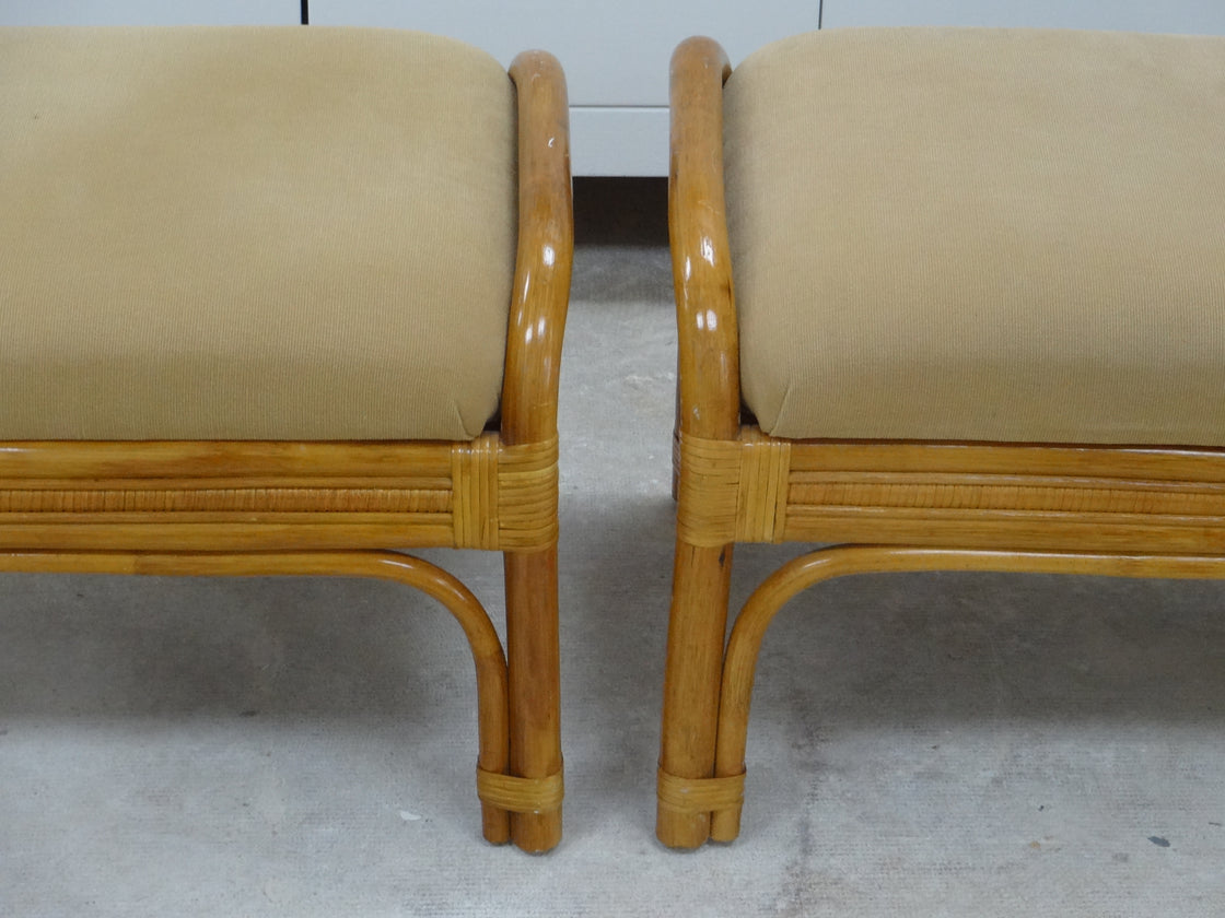 Pair of Island Style Rattan Benches