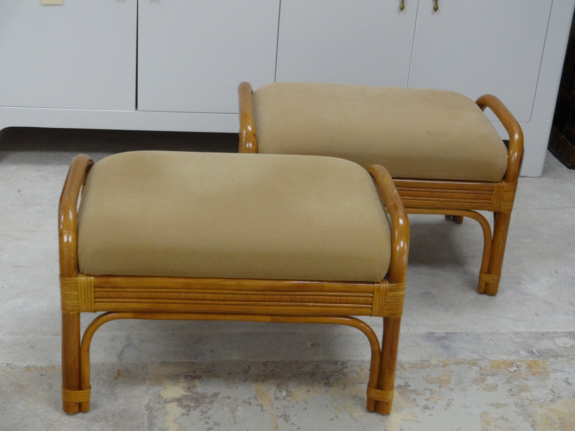 Pair of Island Style Rattan Benches
