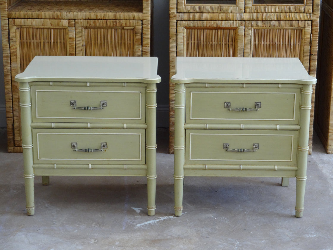 Sage Faux Bamboo Nightstands