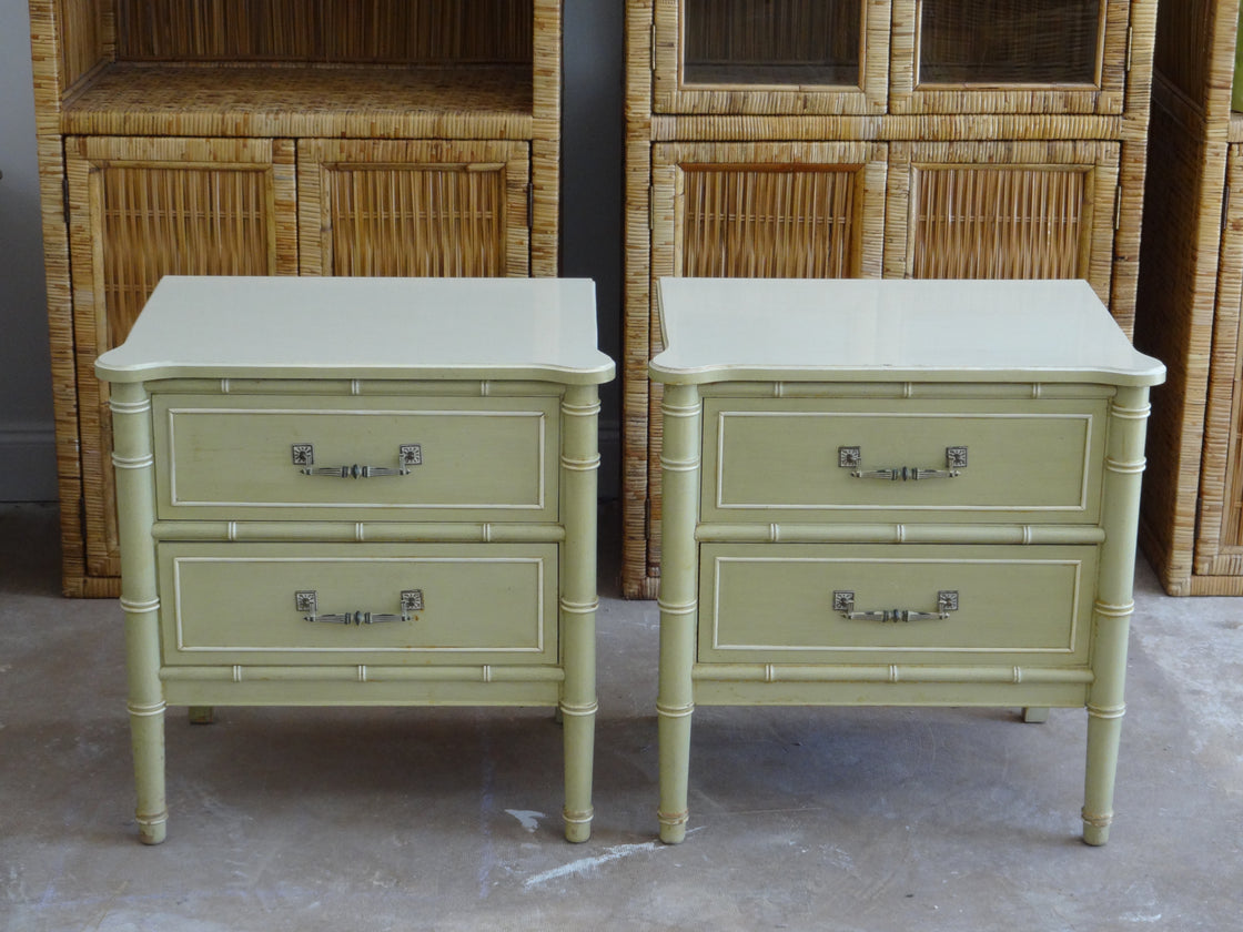 Sage Faux Bamboo Nightstands