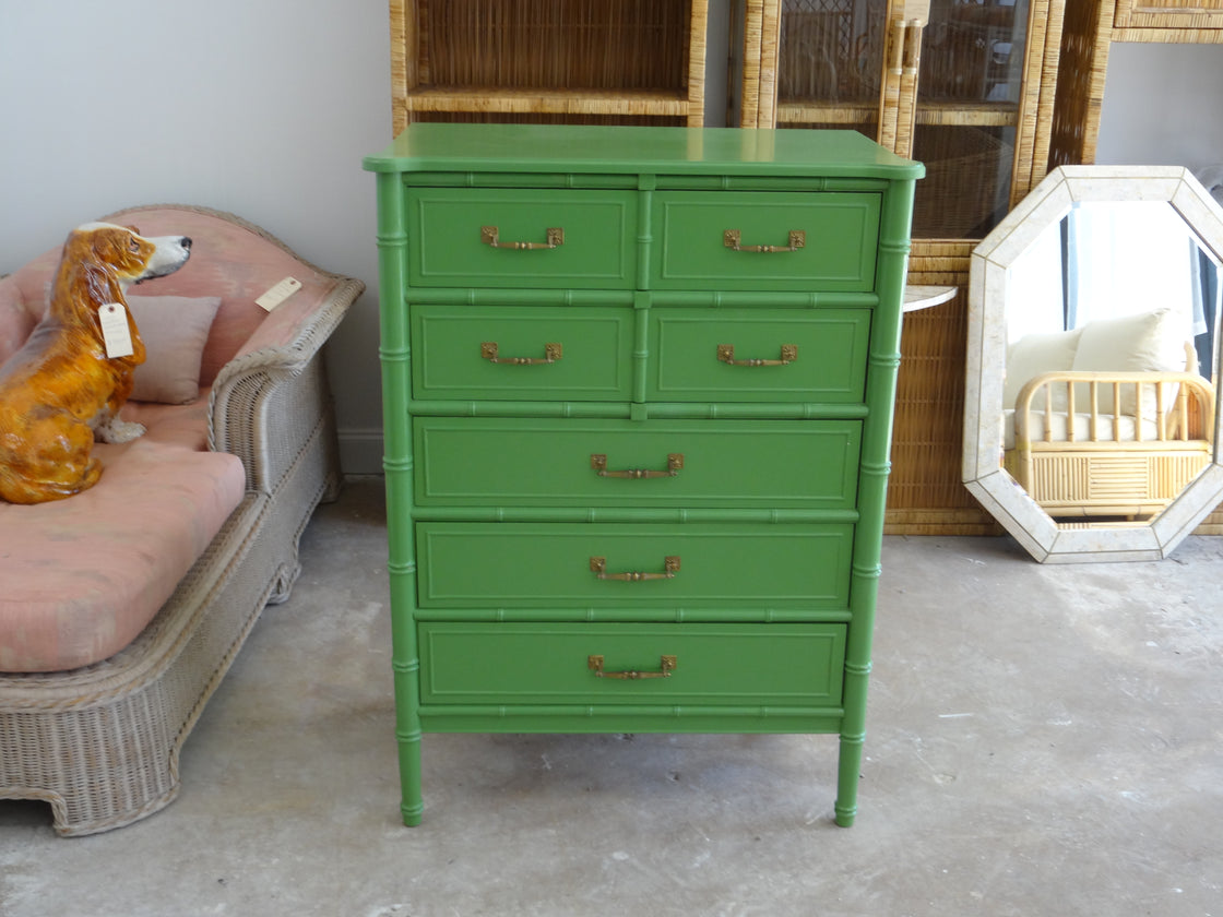 Spring Green Faux Bamboo Chest