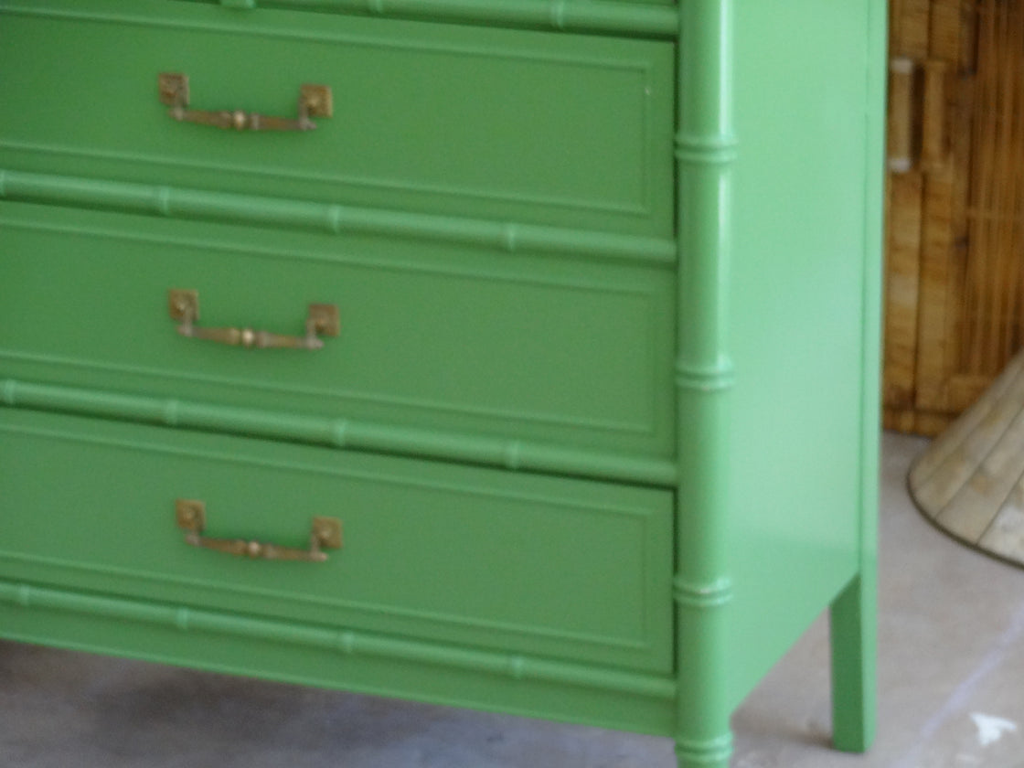 Spring Green Faux Bamboo Chest