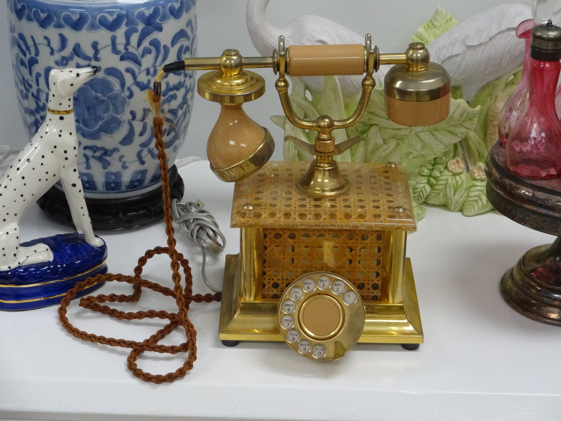 70's Lucite & Cane Rotary Phone
