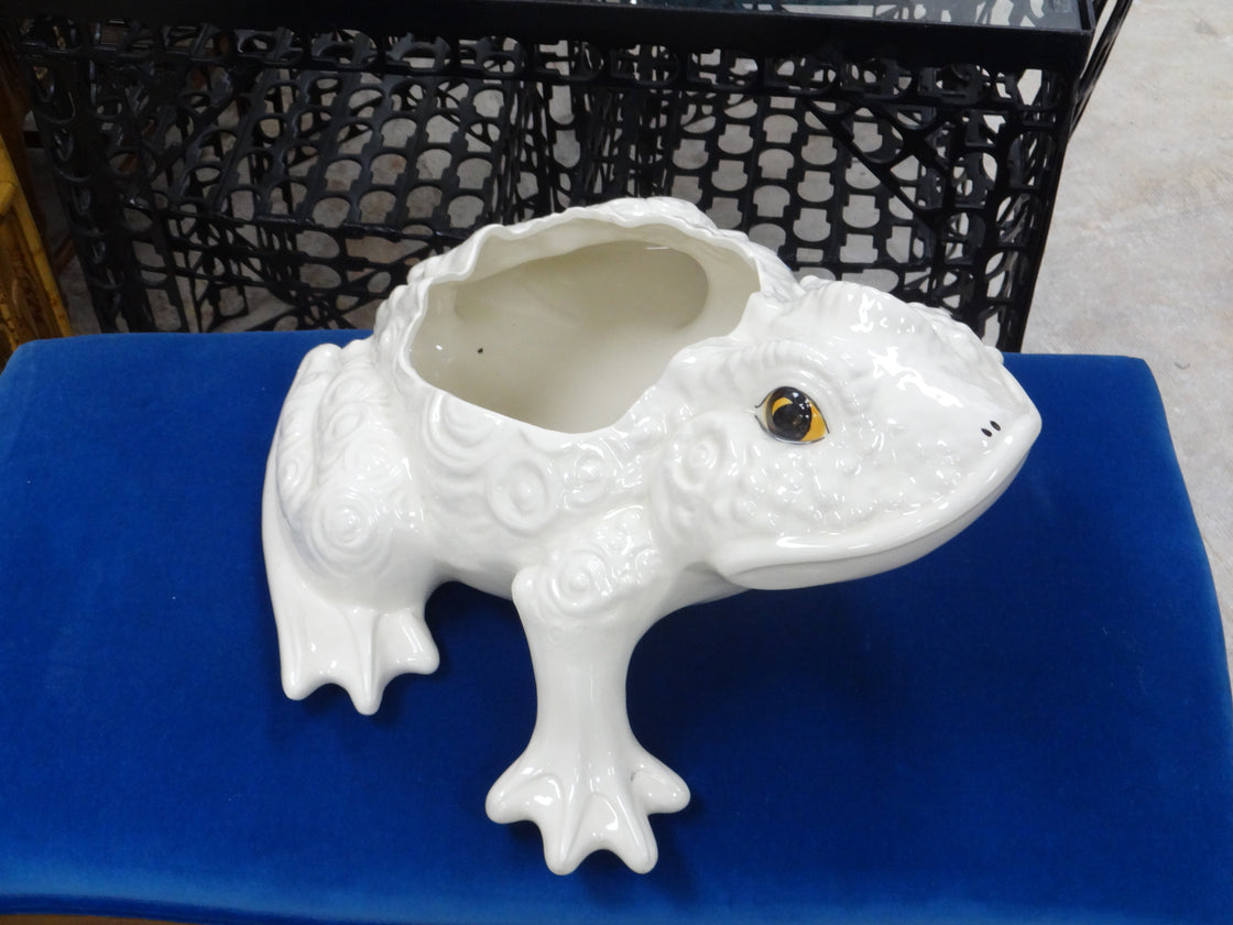 Whimsy Ceramic Frog Cachepot