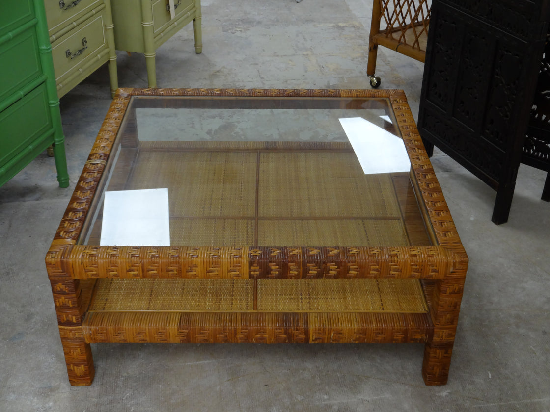 Rattan Wrapped Coffee Table