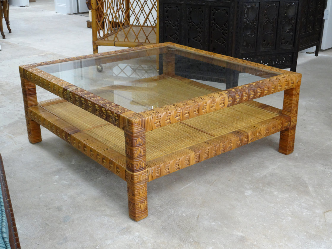 Rattan Wrapped Coffee Table