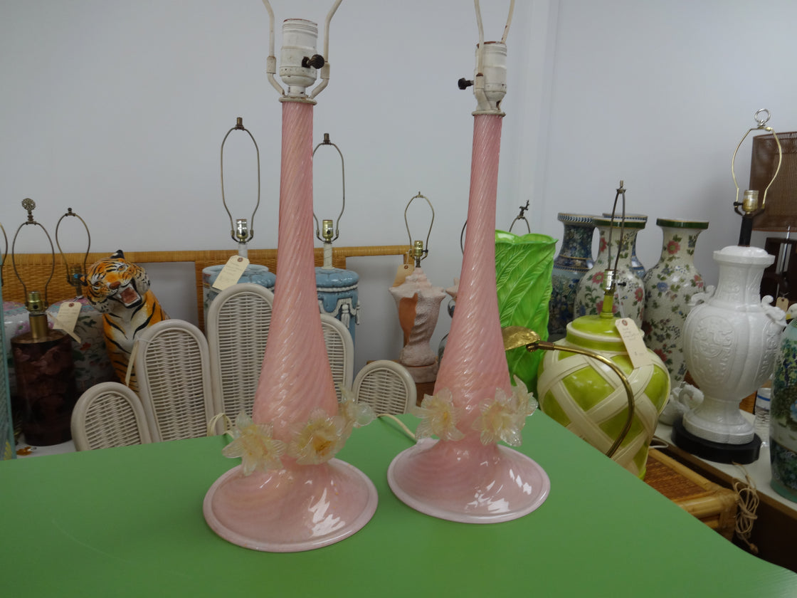 Pretty in Pink Murano Lamps