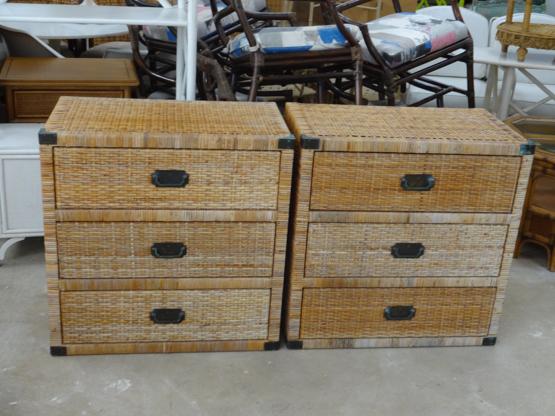 Oversized Rattan Wrapped Chests