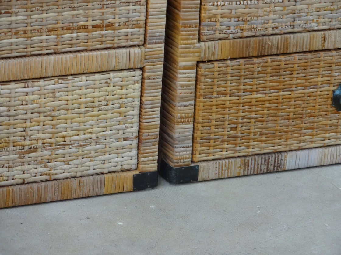 Oversized Rattan Wrapped Chests
