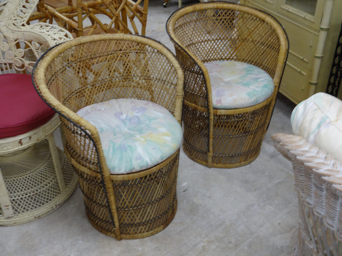 Petite Island Style Rattan Chairs