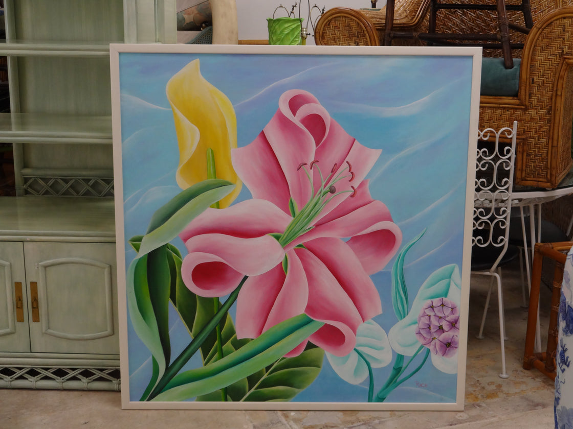 Pink & Green Calla Lilly Painting