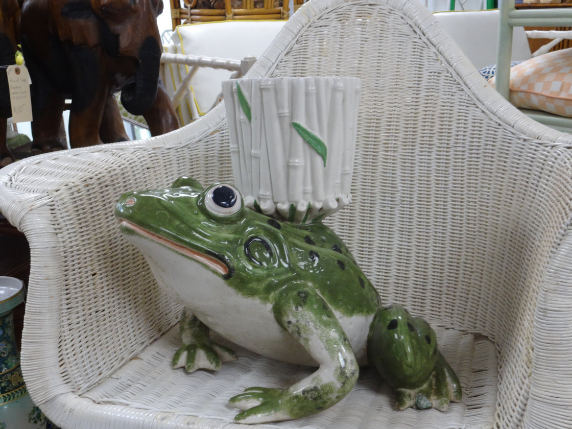 Large Faux Bamboo Frog Cachepot