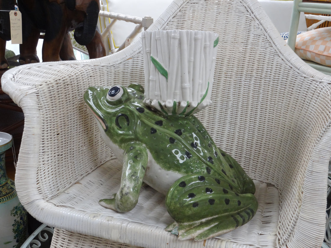 Large Faux Bamboo Frog Cachepot