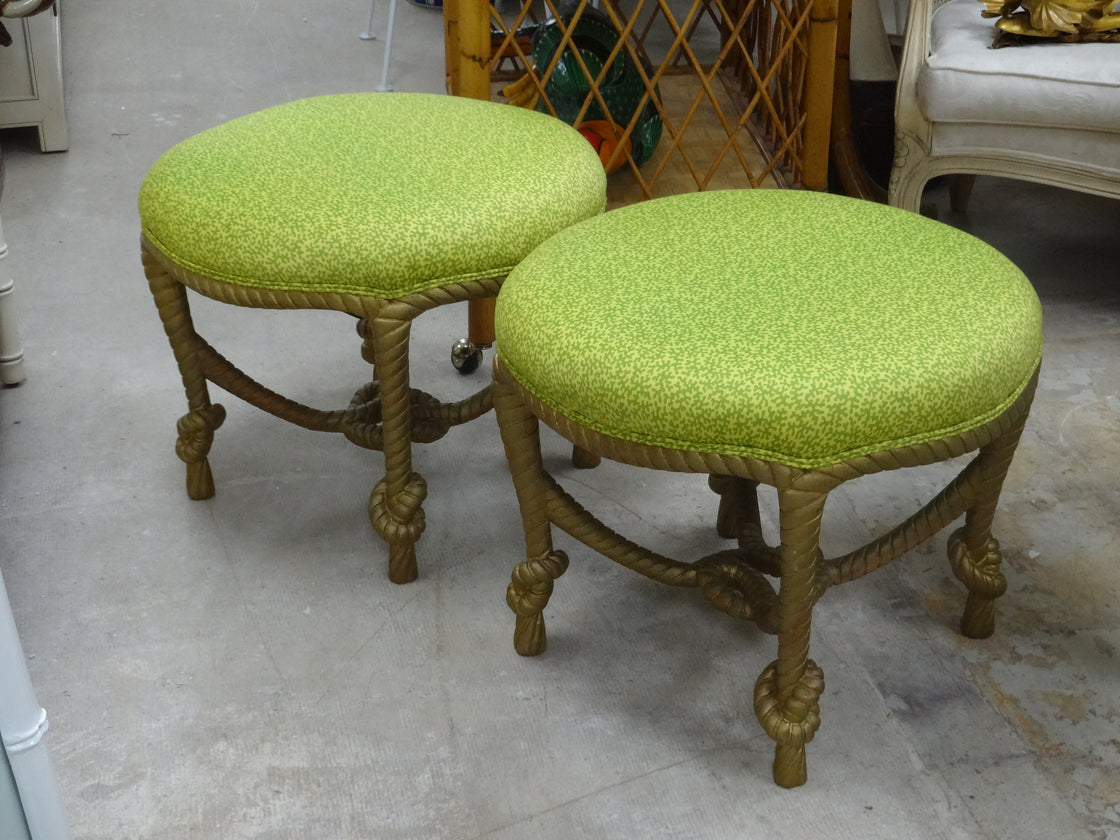Pair of Nautical Rope Knot Stools