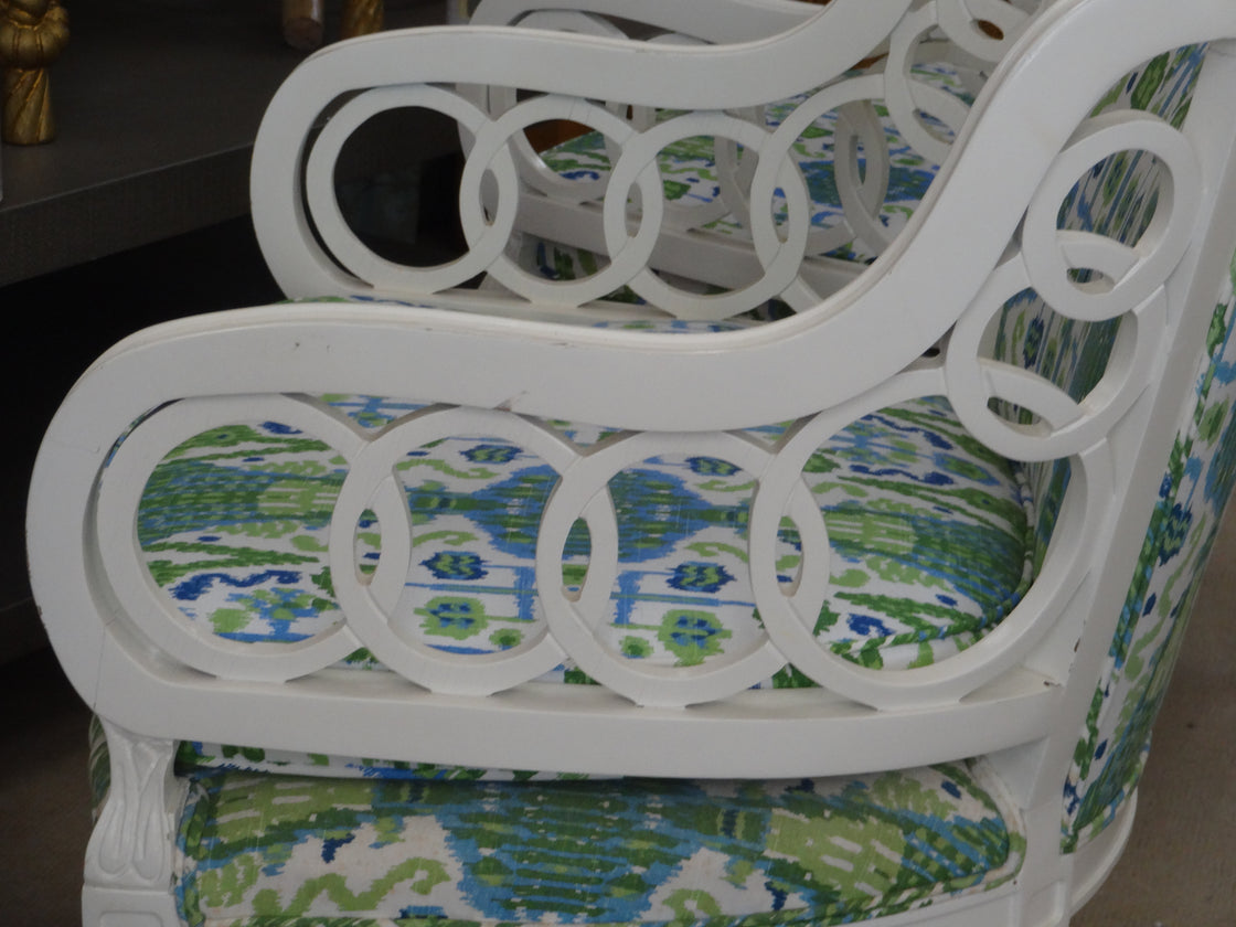 Pair of Regency Chic Circle Arm Chairs