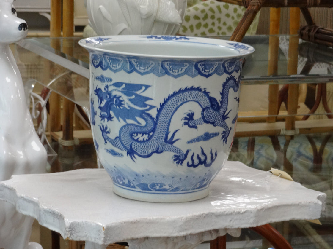 Blue & White Dragon Cachepot .. SALE