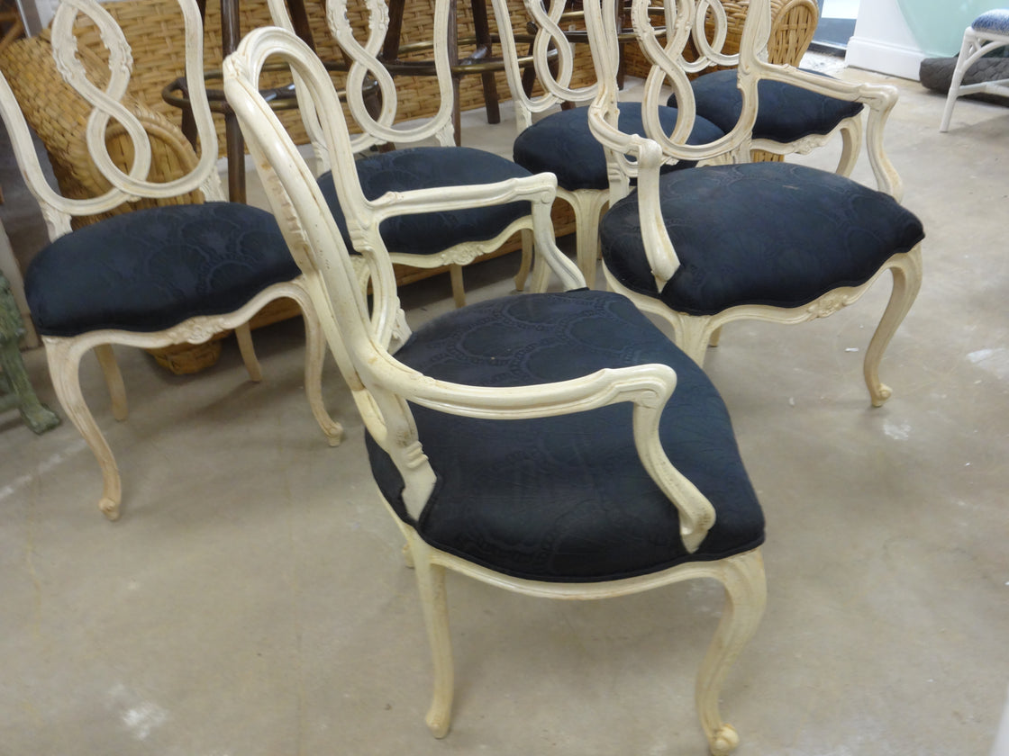 Set of 6 Hollywood Regency Dining Chairs