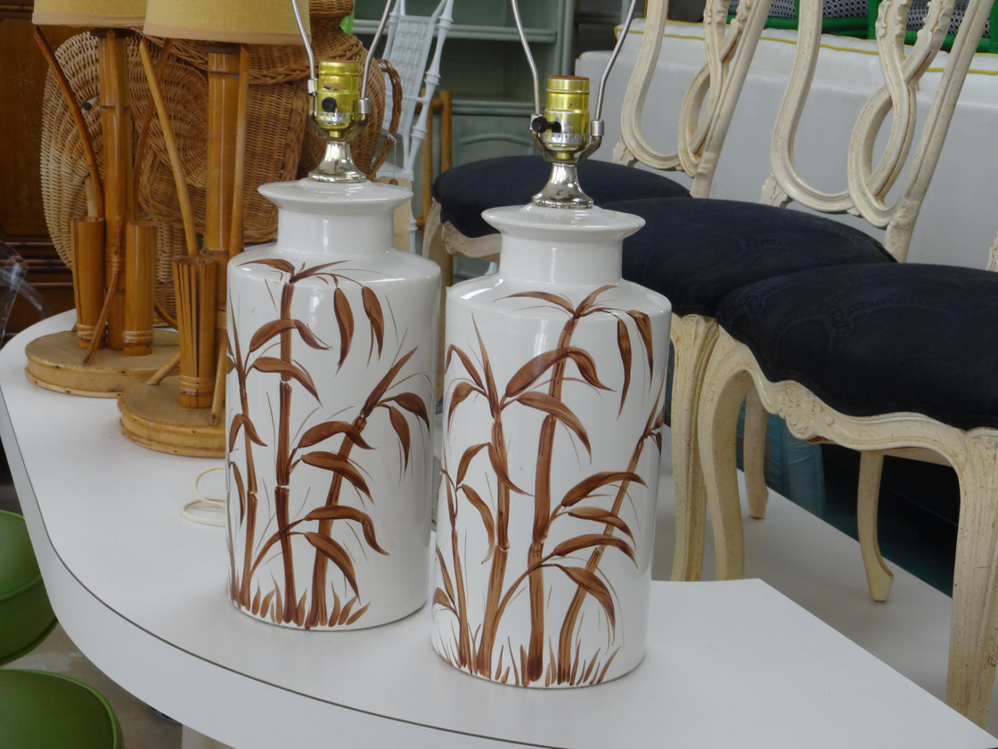Hand Painted Bamboo Lamps
