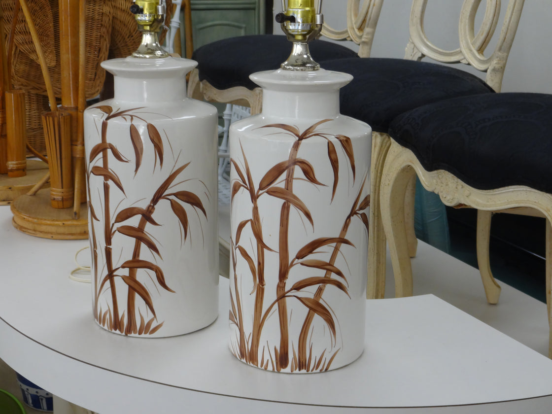 Hand Painted Bamboo Lamps